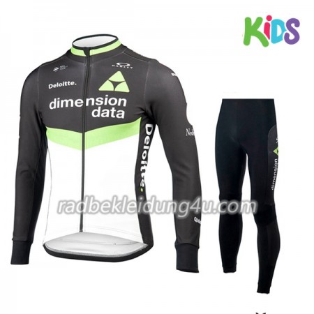 Set Langarmtrikot + Radhose Lange 2017 Dimension Data Kinder N001